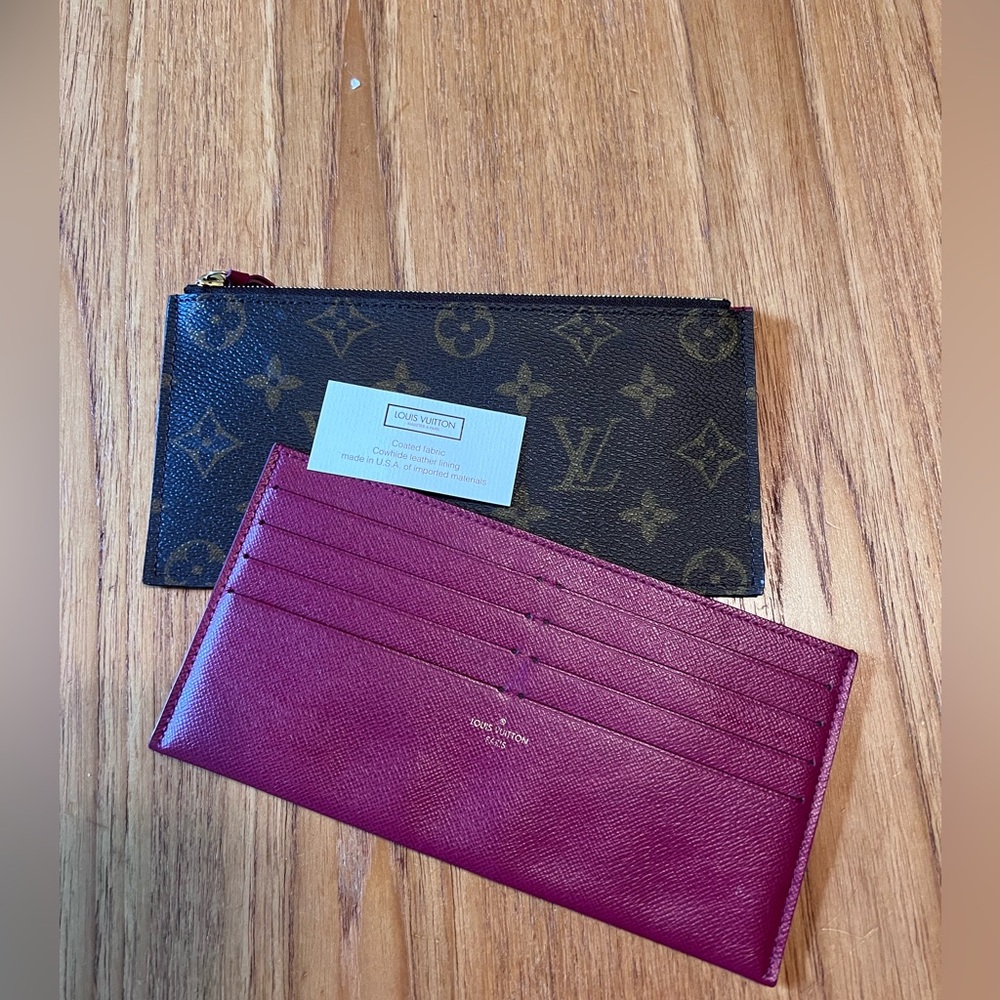 Louis Vuitton 8 slot cardholder and zippered pouch.